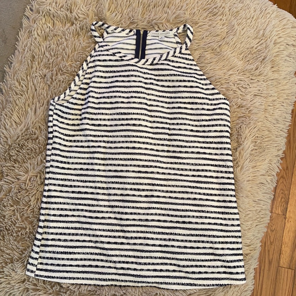 Blue and White striped tank top